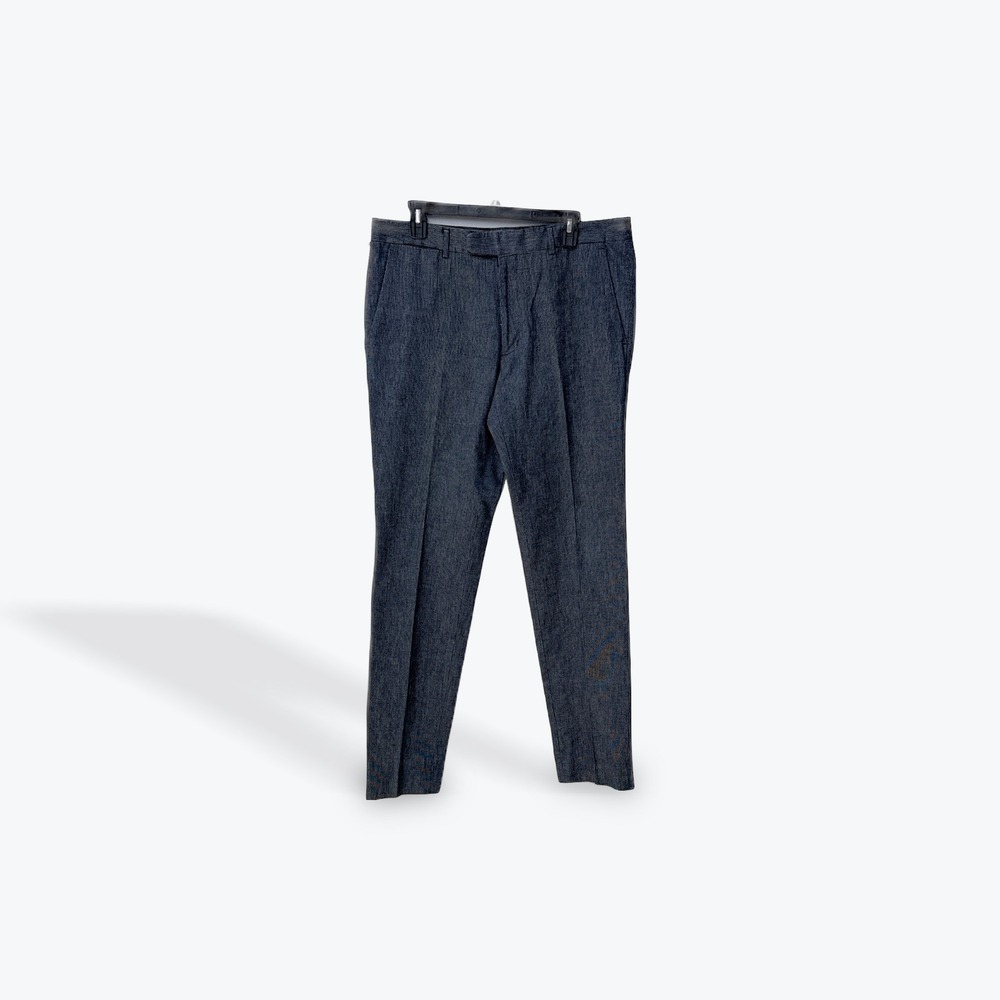 Vince‎ Mens Navy Micro Stripe Cotton Tailored Trousers Pants Size 34 M2593-2225